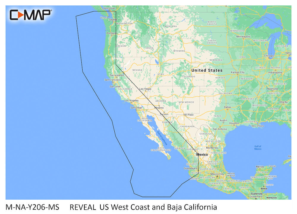 C-MAP REVEAL: M-NA-Y206-MS US West Coast and Baja California