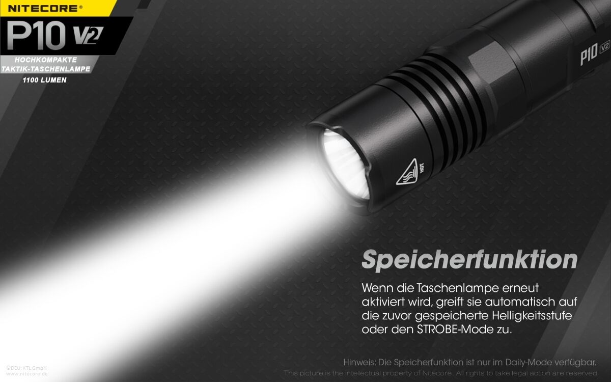 Nitecore P10 V2 - 1100 Lumen