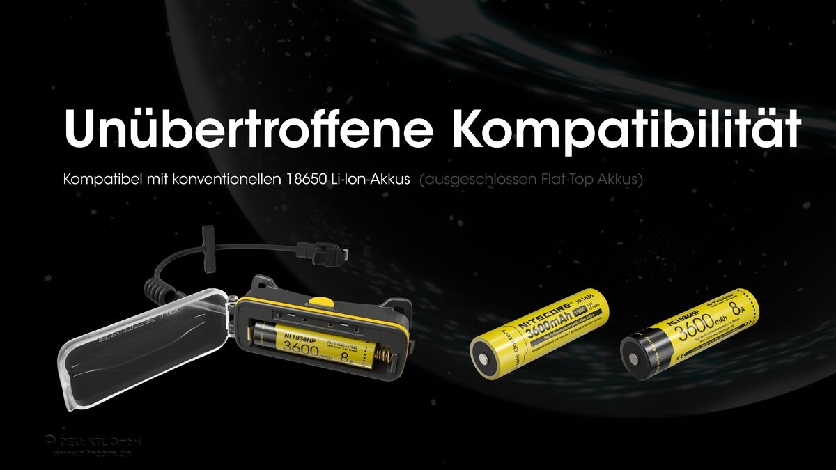 Nitecore 18650er Akku-Extension-Case für NU4x und NU5x