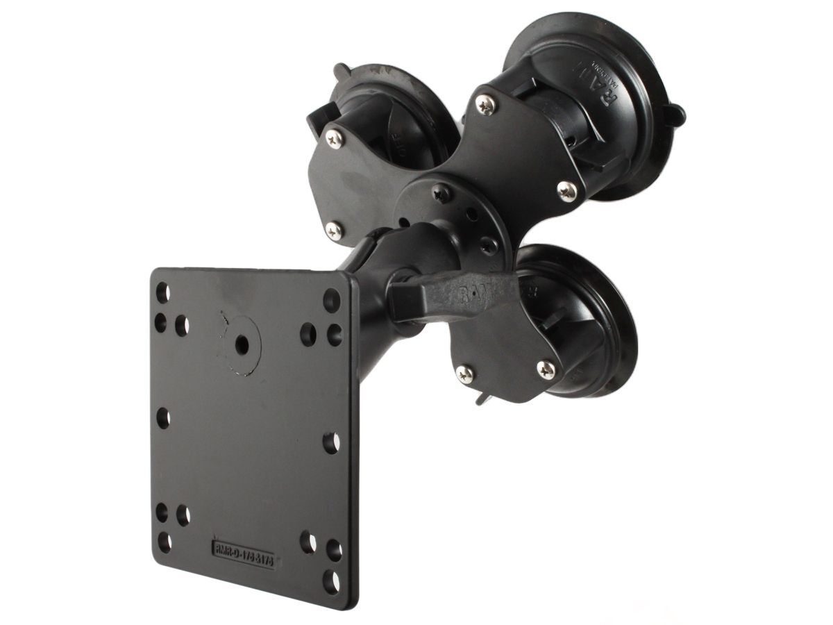 RAM Mounts Triple-Saugfuss-Set mit VESA-Anbindung - runde Basisplatte (AMPS) mittlerer Verbindungsarm, VESA-Platte, C-Kugel (1,5 Zoll)