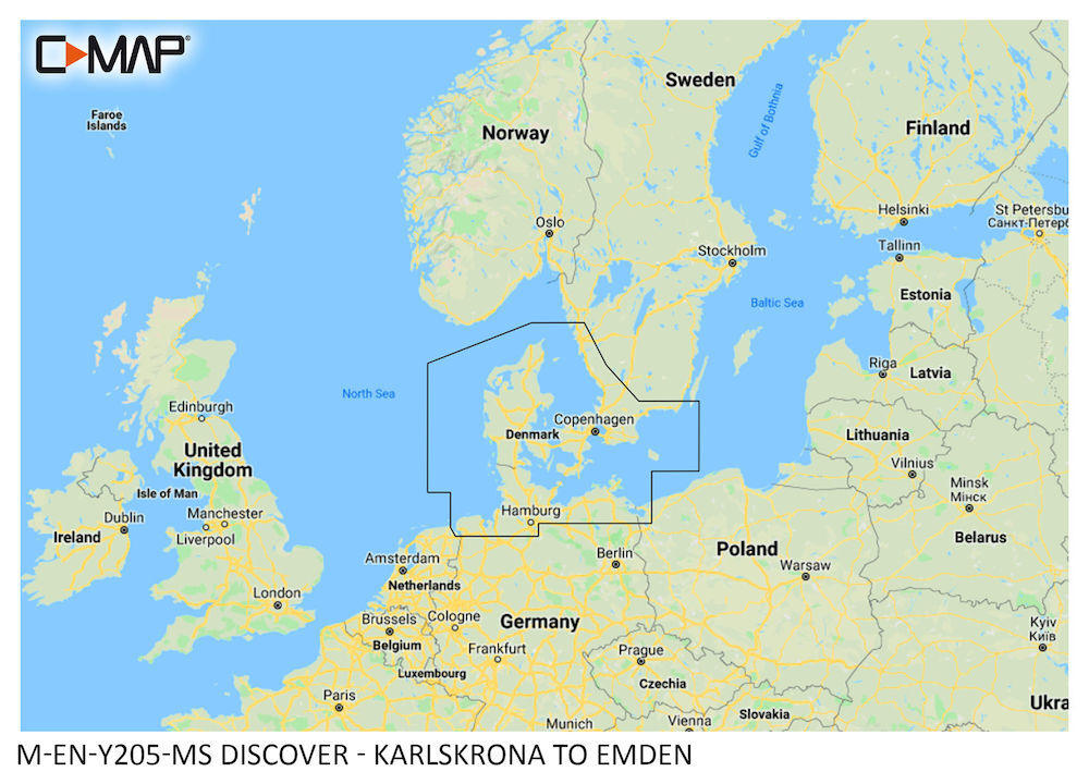 C-MAP DISCOVER:  M-EN-Y205-MS  Karlskrona to Emden