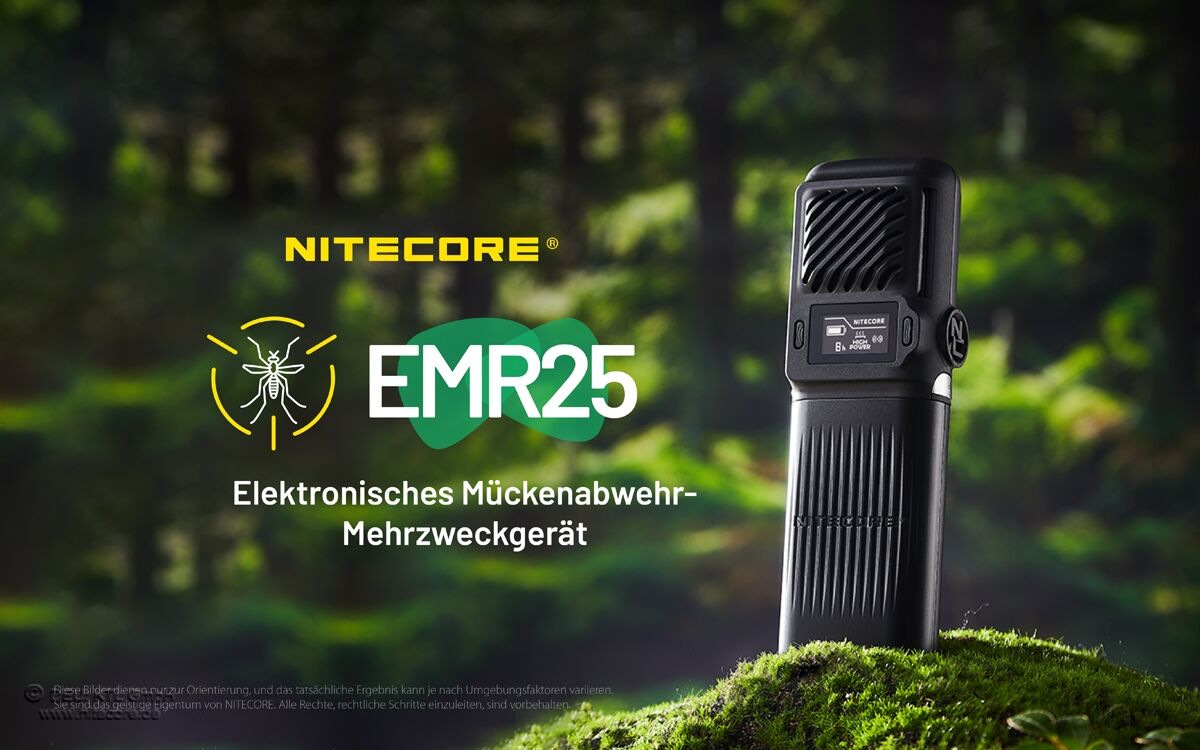 Nitecore EMR25 - Mückenabwehr, OLED, 12000mAh Akkupack