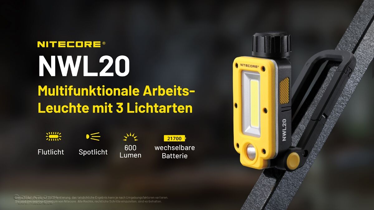 Nitecore NWL20 - Arbeitsleuchte, 600 Lumen