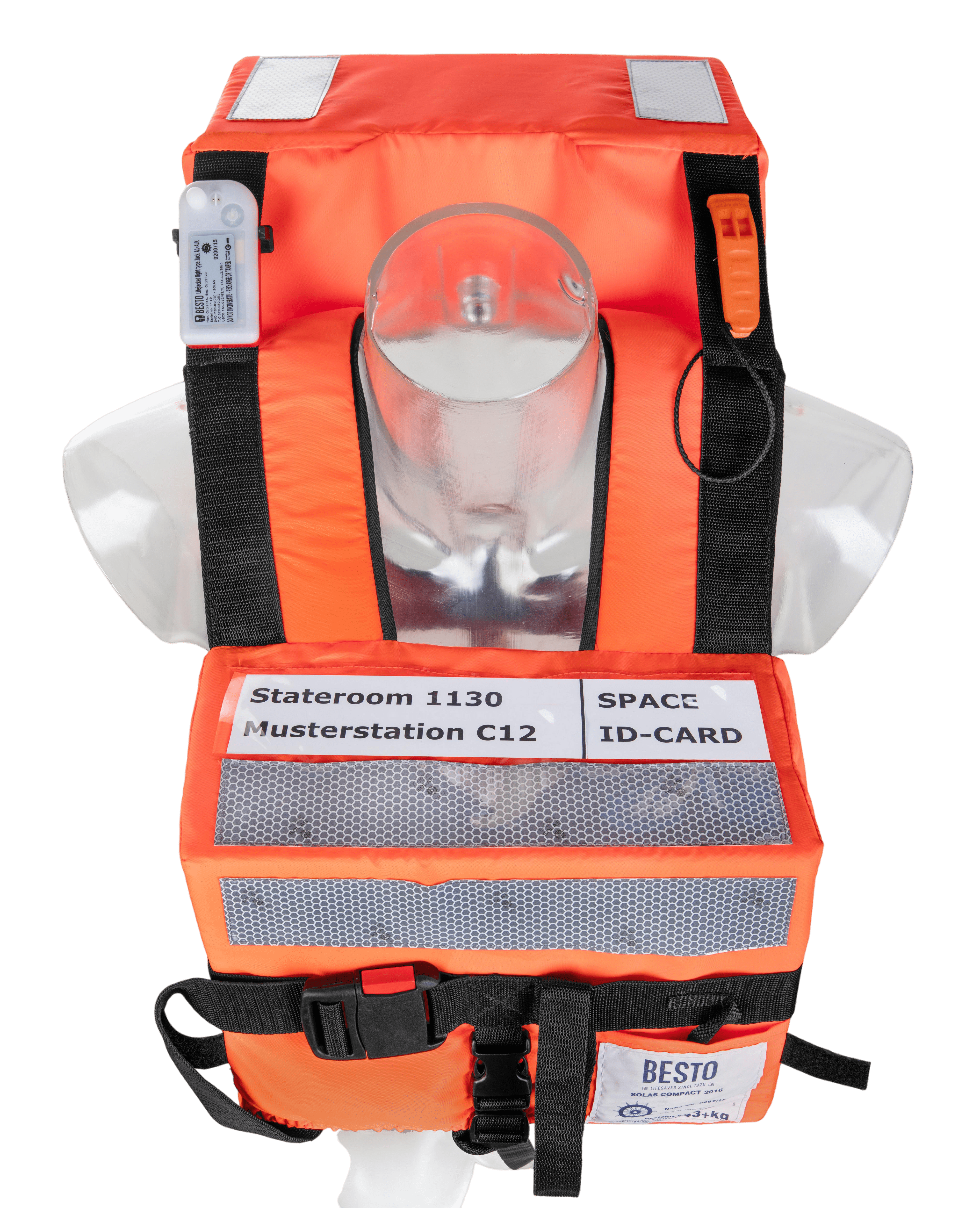 Besto Solas Rettungweste Compact Passenger Adult 43+ KG yellow Backstrap + Crotch