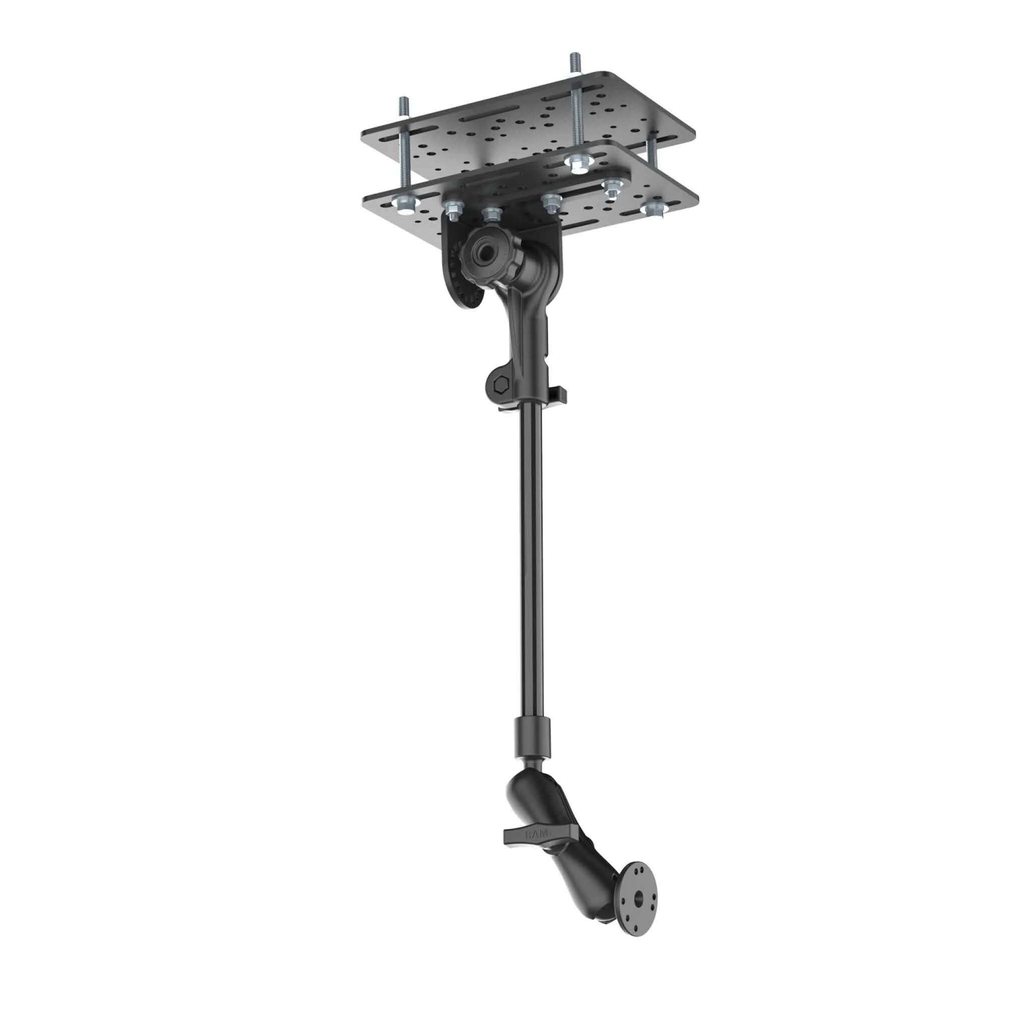 RAM Mounts Über-Kopf-Befestigung mit Pod HD Universal Tablethalterung - C-Kugel (1,5 Zoll), mittlerer Verbindungsarm, 4-Loch AMPS