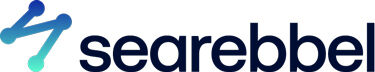 Das blaue Logo der Marke SeaRebbel mit einem stilisierten Netzwerksymbol auf der linken Seite