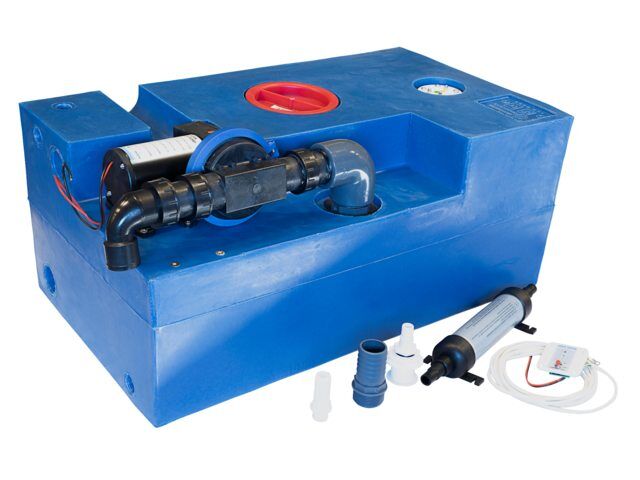 Albin Abwassertank System mit Diaphragmapumpe 72L