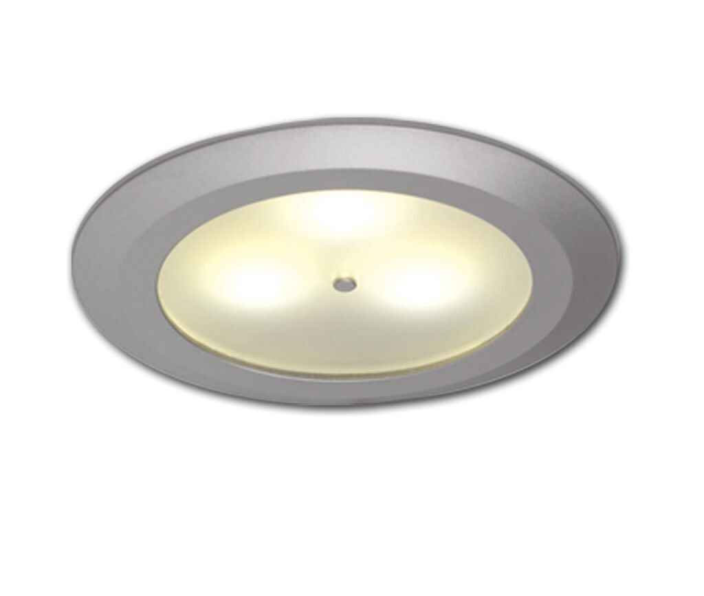 LED-Einbauleuchte EB12-2, (Master), chrom-matt, Taster 3x1W, DC 10-30V, inkl. Dimmermodul, warmweiß