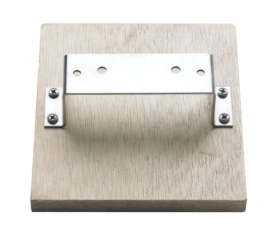Vetus Montagehalterset mit einer quadratischen Holzplatte und verschraubtem Metallhalter