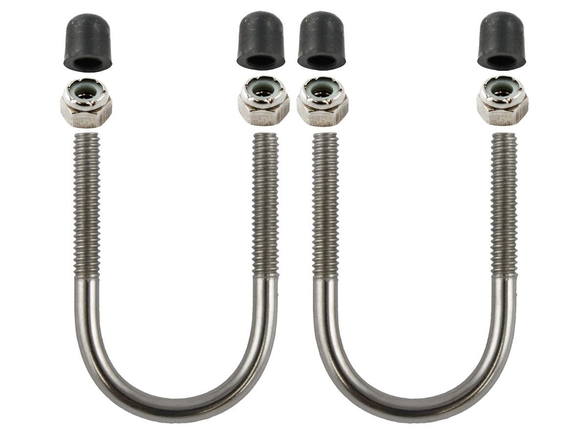 RAM Mounts Ersatz-U-Bügel-Set (2er) - für Durchmesser 25,4-31,8 mm, 1/4"-20 Gewinde, Stahl, inkl. Muttern/Gummikappen