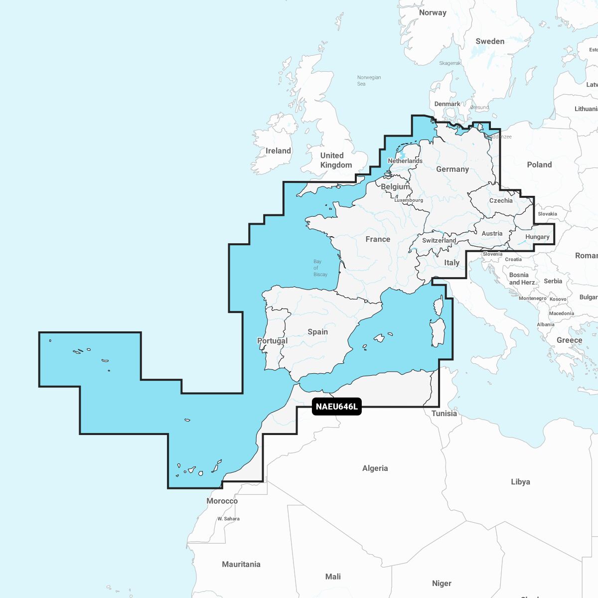 Navionics+ Seekarte Europe Central & West (NAEU646L) Navionics+ Seekarte Europe Central & West (NAEU646L)
