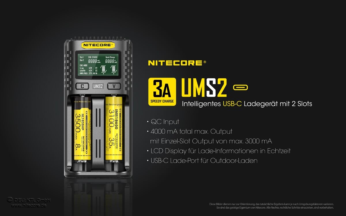 Nitecore UMS2 USB-Schnell-Ladegerät