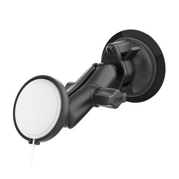 RAM Mounts Saugfuss-Halterung mit Apple 25W MagSafe Adapter - B-Kugel (1 Zoll), mittlerer Verbindungsarm