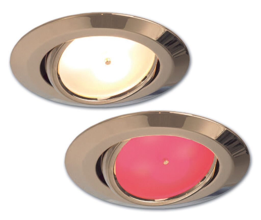 LED-Einbauleuchte EB15-3 Master, schwenkbar, gold-glanz,10-30V DC max.3W, Dimmer, rot/ww, umschaltb.