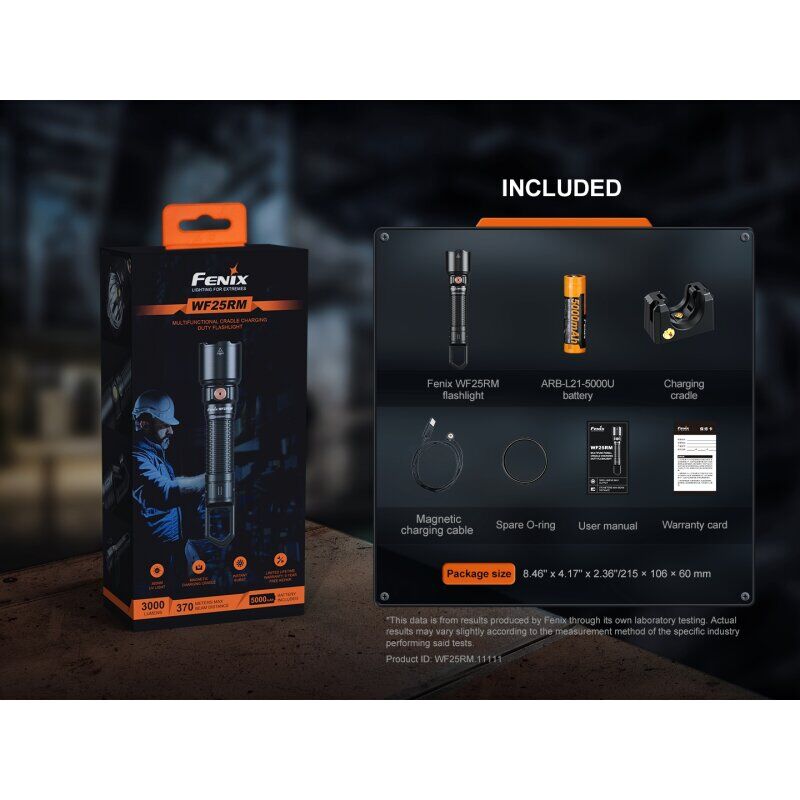 Fenix WF25RM LED Taschenlampe mit weißem & UV Licht u. Ladestation