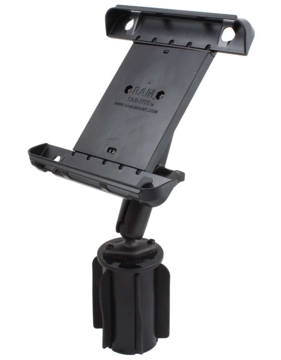 RAM Mounts RAM-A-CAN II Universal Verbundstoff-Halterung für Tablets (10 Zoll) - für Fahrzeug-Getränkehalter, Basis mit Gummilippen, Tab-Tite Haltesch