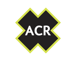 Das offizielle Logo der Marke ACR Safety in Schwarz und Neongrün mit weißem Schriftzug