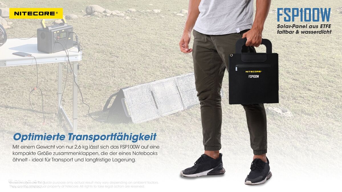 Nitecore Solarpanel FSP100W IPX5- 100W