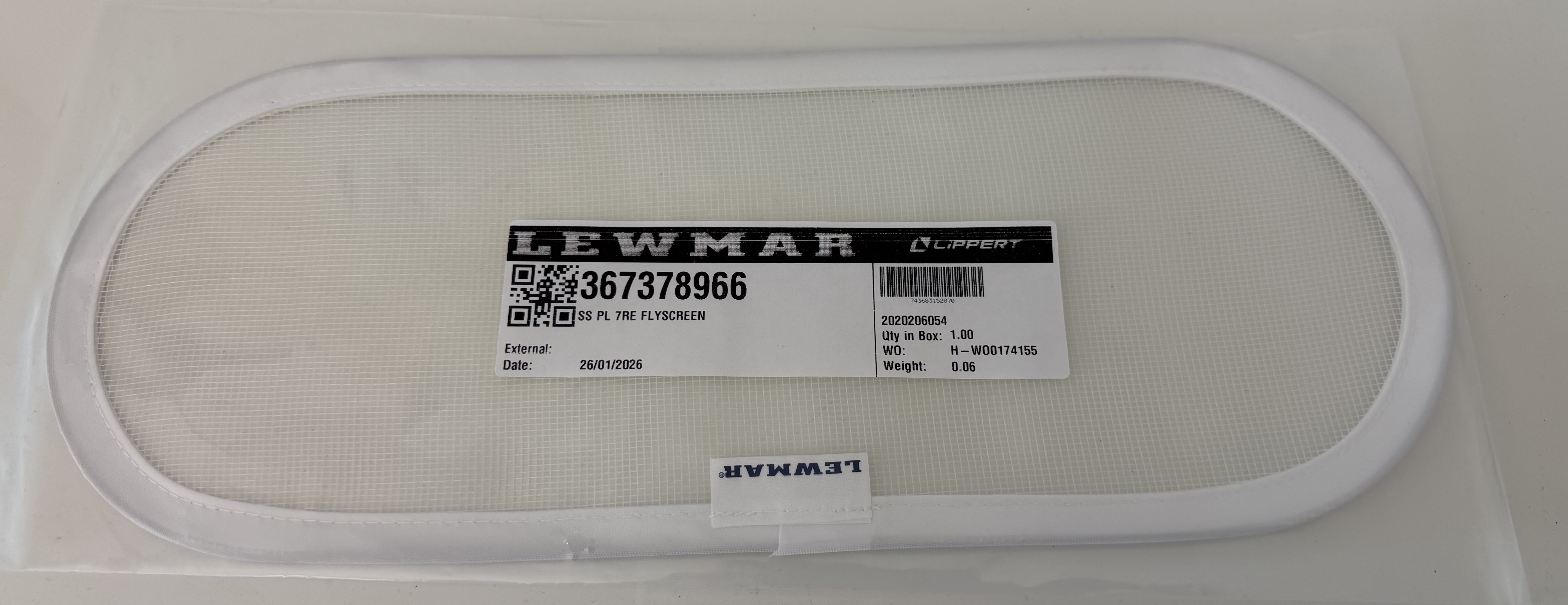 Lewmar Fliegengitter für Edelstahl Portlights Größe 0