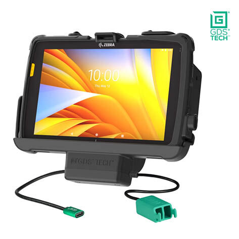 RAM Mounts GDS EZ-Roll'r Halteschale für Zebra ET40 & ET45 (8") Tablets in IntelliSkin Schutzhülle - USB-C & Dual USB-A-Anschluss