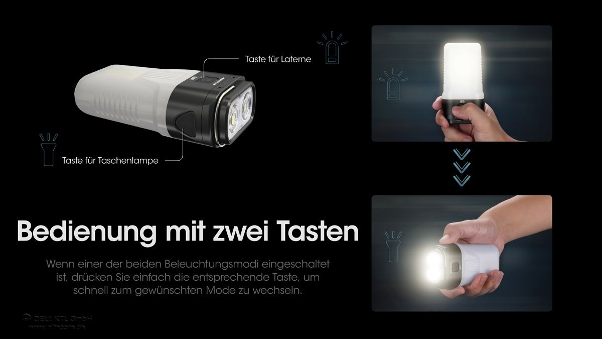 Nitecore LR70 - 3000 Lumen Taschenlampe, Powerbank, Laterne