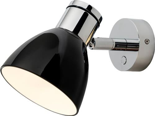 LED-Anbauleuchte R1-2, D2W, chrom-glanz, warmweiß, 10-30V DC, max. 3W, Glas schwarz, mit Dimmer