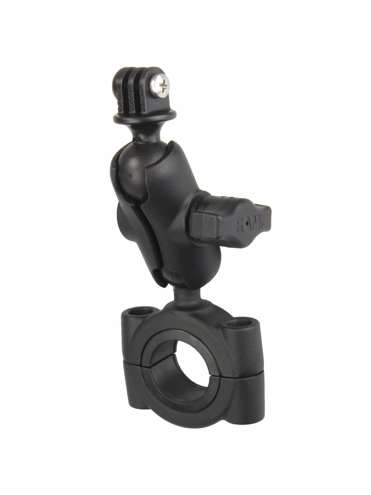 RAM Mounts GoPro Torque-Kamerahalterung (kurz) - mit Torque-Basis (28,6-38,1 mm Durchmesser), B-Kugel (1 Zoll), im Polybeutel
