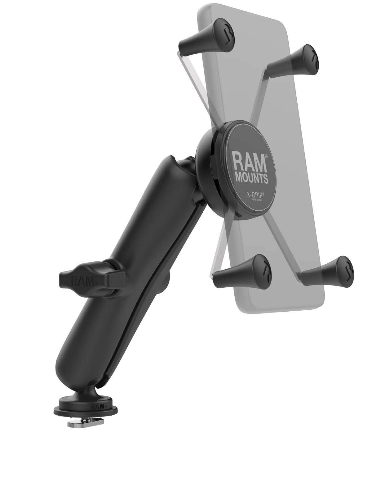 RAM Mounts X-Grip Schienensystem-Halterung für Smartphones - Bis 114,3 mm Breite - Langer Verbindungsarm - Track-Ball Basis - B-Kugel (1 Zoll)