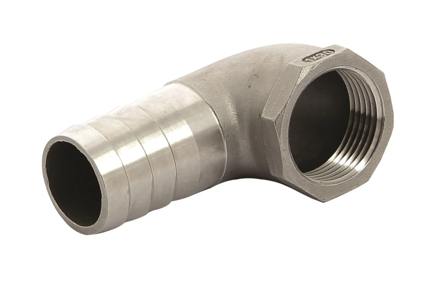Hose connector 90⁰, stainless steel (AISI 316), female G1 1/2'', hose 50 mm