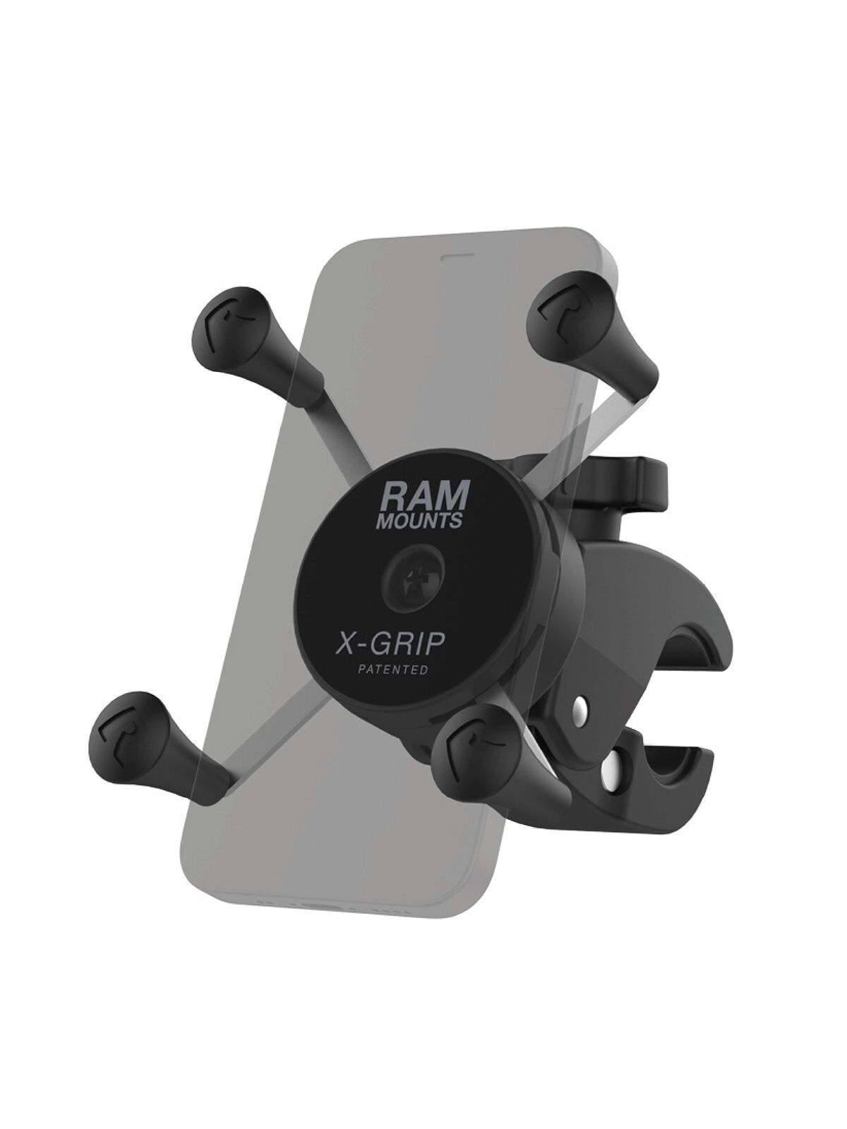 RAM Mounts X-Grip Low Profile Klemm-Halterung für Smartphones - Bis 82,55 mm Breite - Tough-Claw Klein (Durchmesser 15,87 mm bis 28,95 mm) - Direktanbindung