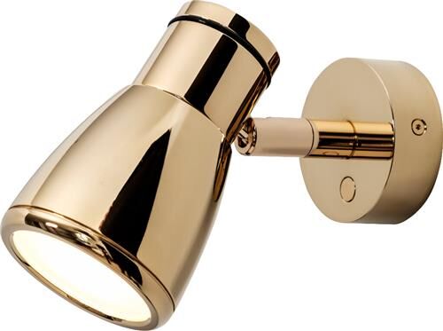 LED-Anbauleuchte R1-1, D2W, gold-glanz, warmweiß, 10-30V DC, max. 3W, Aluschirm, mit Dimmer