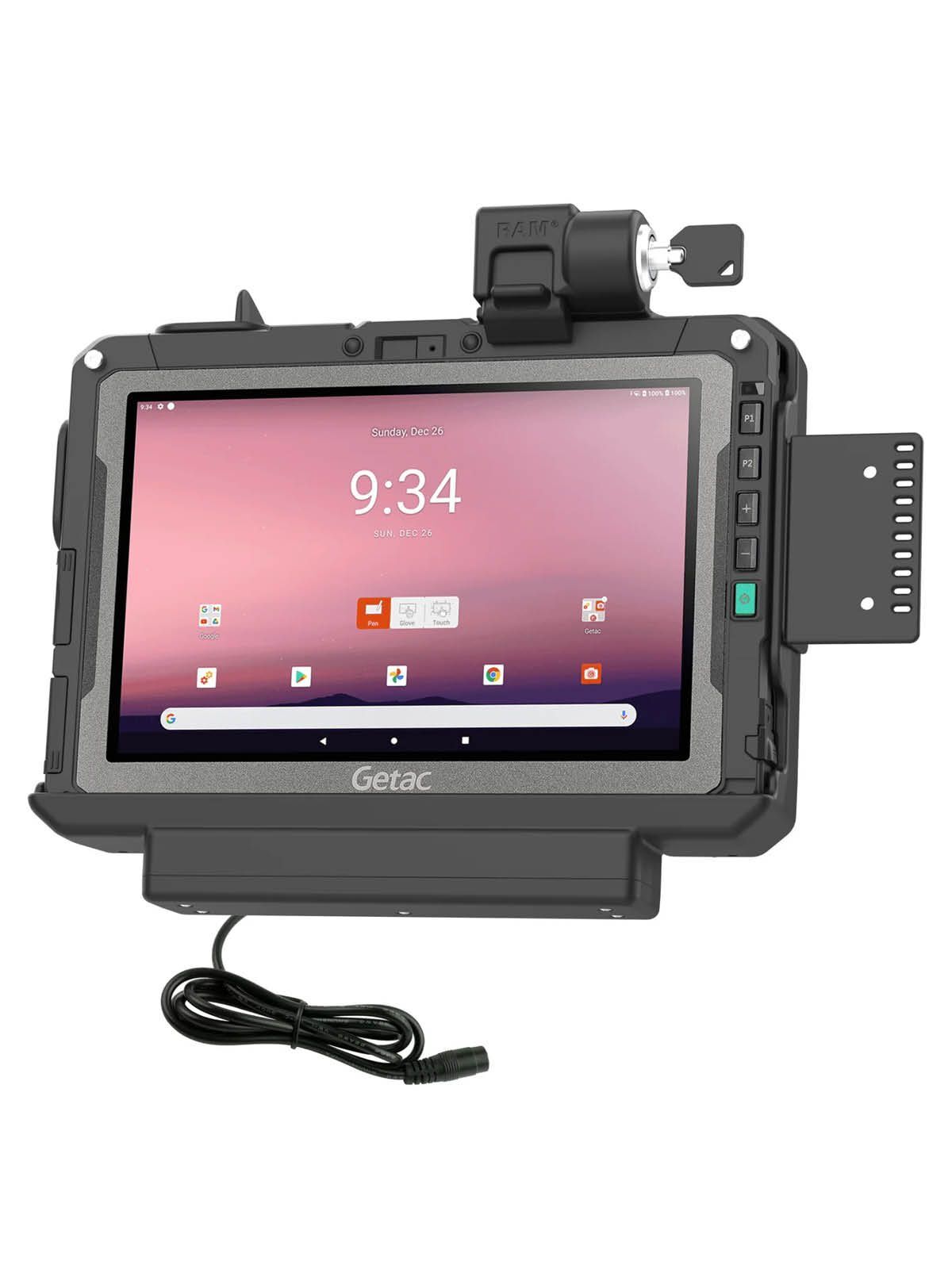 RAM Mounts Form-Fit Halteschale (Schlüsselverriegelung) für Getac ZX10 Rugged Tablet - 5.5 mm DC-Anschluss
