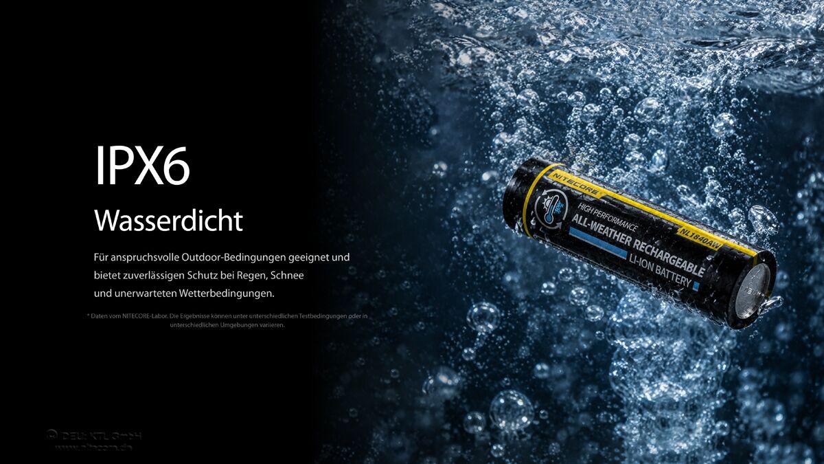 Nitecore Li-Ion Akku 18650, 4000mAh, allwetterfähig