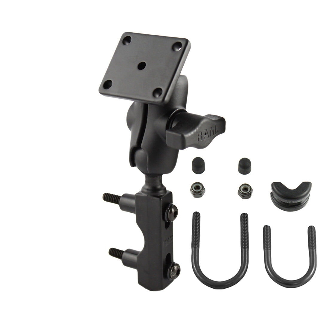 RAM Mounts Motorrad-Halterung TomTom Rider - B-Kugel (1 Zoll), Basisbefestigung (Lenker/Bremse/Kupplung), kurzer Verbindungsarm, rechteckige Basisplat
