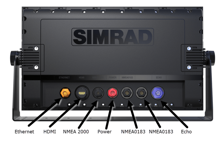 Simrad S2016 Fischfinder mit 9" Display Broadband Sounder und Chirp Rückseite
