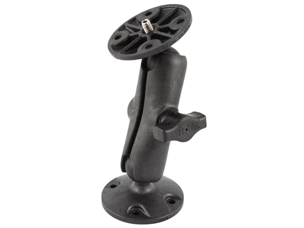 RAM Mounts Verbundstoff Aufbau-Kamera-Halterung mit 1/4"-20 Gewindestift  - mit runder Basisplatte, B-Kugel (1 Zoll), im Polybeutel