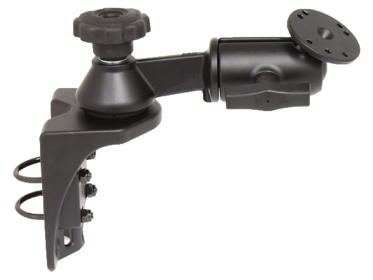 RAM Mounts Schwenkarm mit Vertikal-Rohrbasis - Armlänge ca. 150 mm, Verbindungsarm, runde Basisplatte, C-Kugel (1,5 Zoll), im Polybeutel
