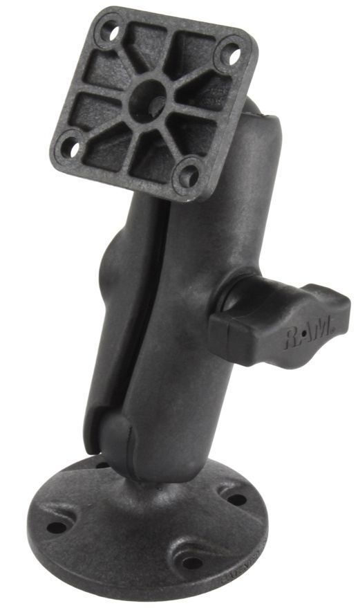 RAM Mounts Verbundstoff-Aufbau-Set - runde Basisplatte, mittlerer Verbindungsarm, rechteckige Basisplatte, B-Kugel (1 Zoll), im Polybeutel