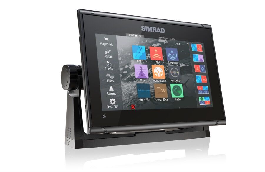 GO9_FR_Homepage_Simrad-GO9-XSE-Right-Facing_15323 Simrad Go9 XSE Multifunktionsdisplay 3G Radar Bundle
