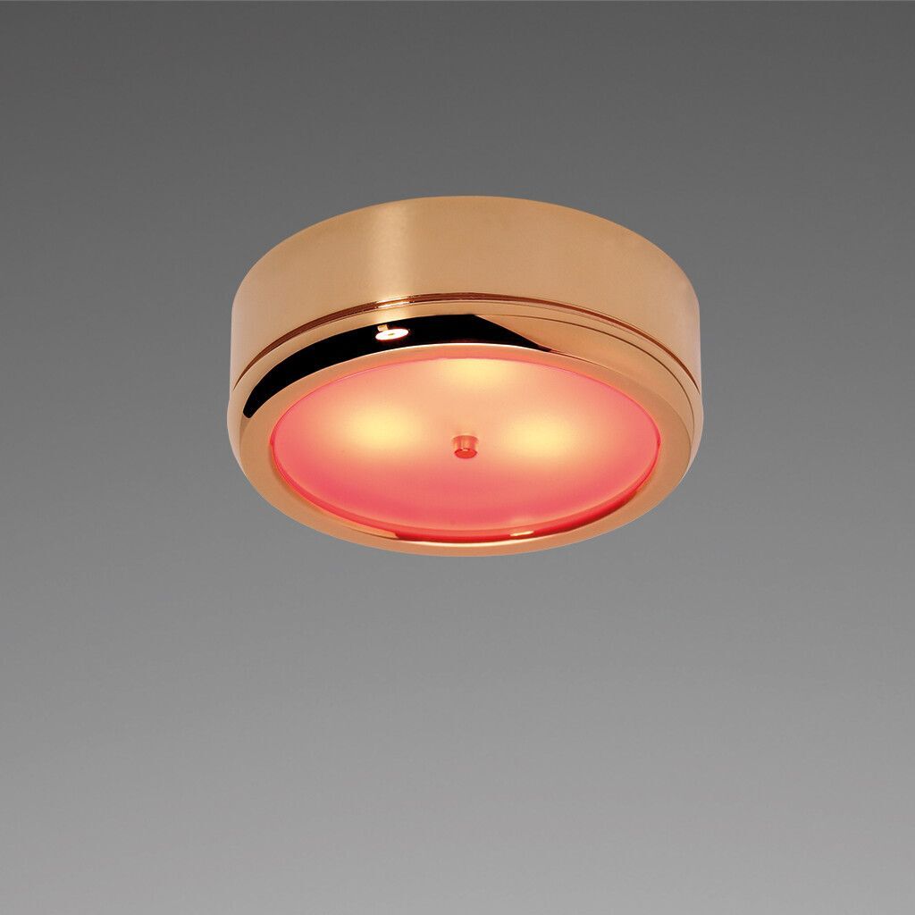 LED-Anbauleuchte D1-3 Master, gold-glanz, rot/warmweiß, 10-30V DC, max. 3 W, mit Dimmer