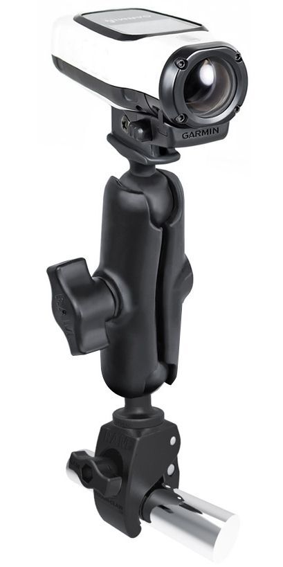 RAM Mounts Tough-Claw Kamerahalterung Garmin VIRB - B-Kugel (1 Zoll), Tough-Claw klein (Durchmesser 15,9-29,0 mm), mittlerer Verbindungsarm (ca. 90 mm)