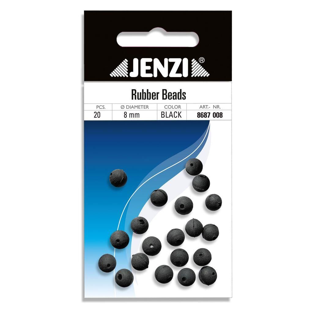 Jenzi Gummi-Perlen schwarz 8 mm