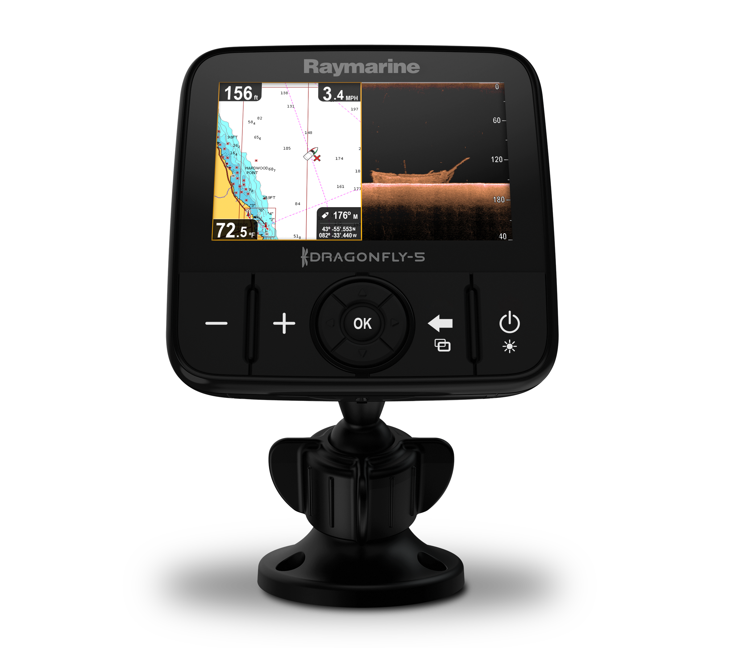 Raymarine Dragonfly 5 PRO GPS Fishfinder Kartenplotter mit Chirp und Downvision