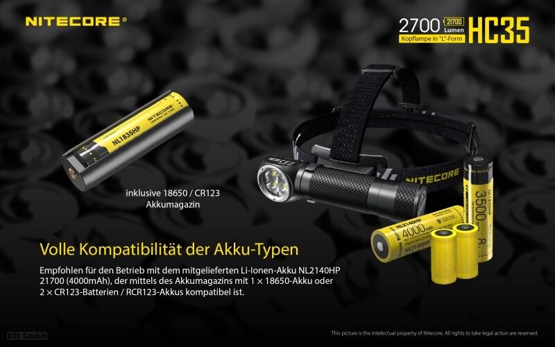 Nitecore HC35 inkl. NL2140HP