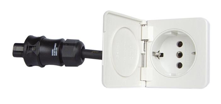 Ratio Schuko Steckdose weiß mit Deckel für Quick Connect System