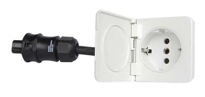Ratio Schuko Steckdose weiß mit Deckel für Quick Connect System Ratio Schuko Steckdose weiß mit Deckel für Quick Connect System