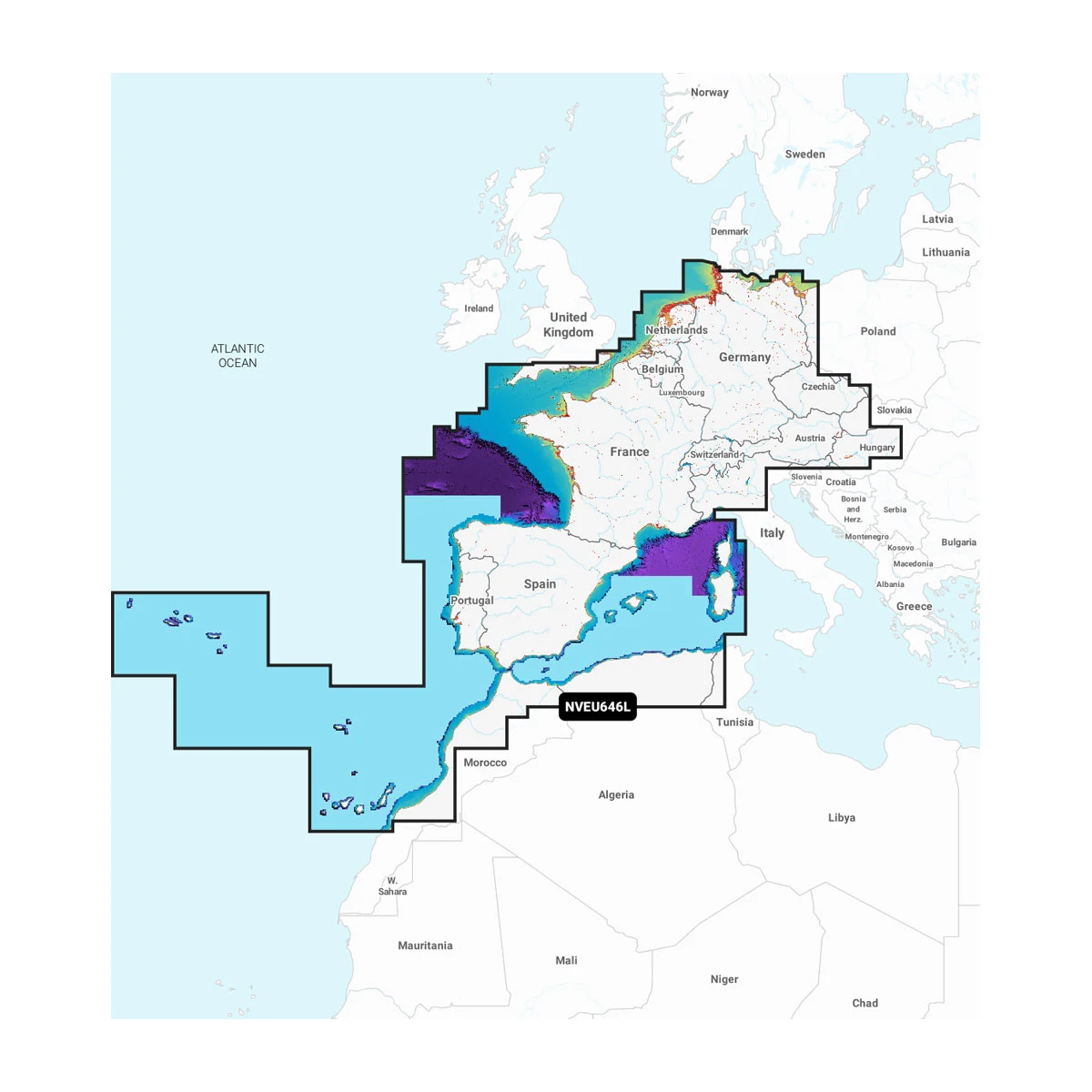 Garmin Navionics Vision+ NVEU646L Europa, Zentral & Westen Seekarte