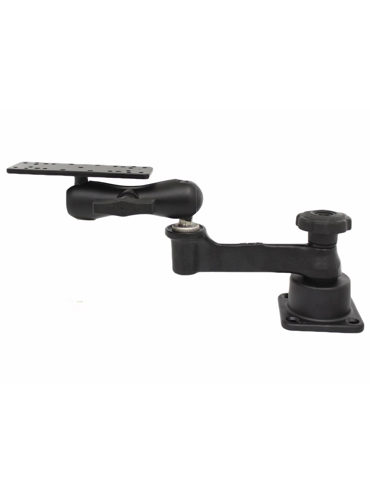 RAM Mounts Schwenkarm für Marine-GPS - Horizontal-Basis, mittlerer Verbindungsarm, rechteckige Universal-Platte (ca. 158 x 50 mm, diverse Lochraster),