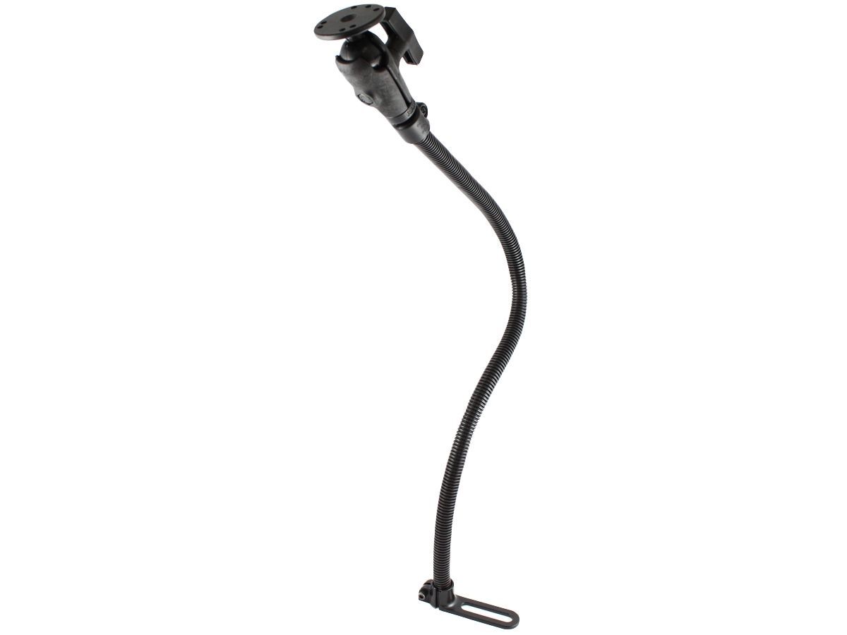 RAM Mounts Pod I Fahrzeug Sitzschienen-Befestigung mit AMPS-Anbindung - flexibler Stab (ca. 750 mm), mittlerer Verbindungsarm, runde Basisplatte (C-Ku