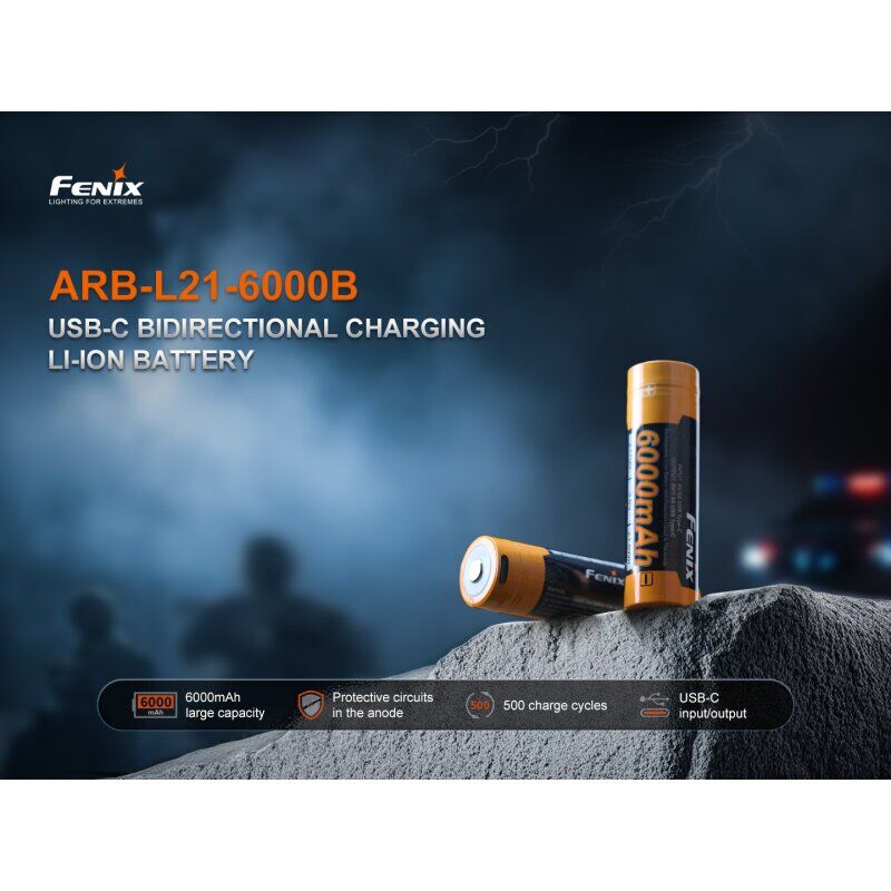Fenix ARB-L21-6000B LiIon USB Akku 21700 mit 6.000 mAh in einer Anwendung